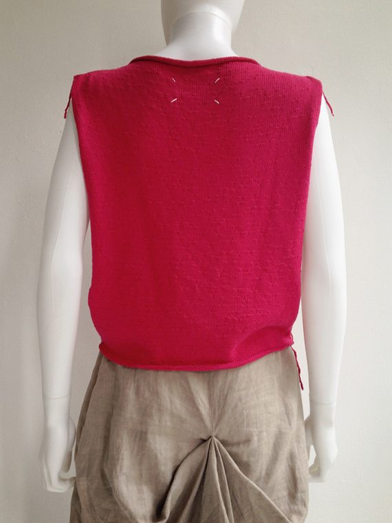Maison Martin Margiela hot pink knit jumper with loose threads by miss deanna fall 1999 top2