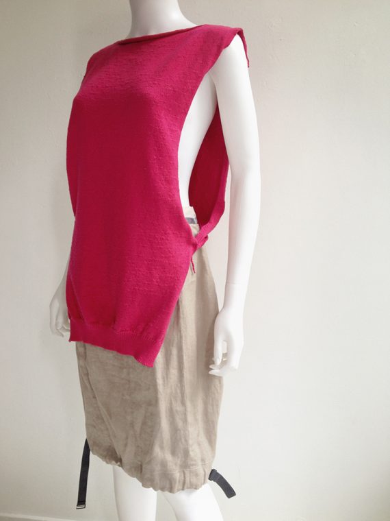 Maison Martin Margiela hot pink knit jumper with loose threads by miss deanna fall 1999 top3