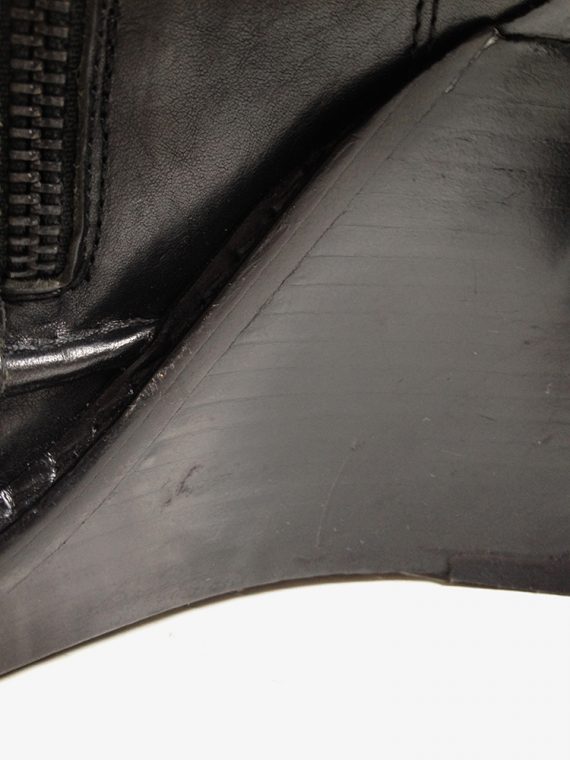 Ann Demeulemeester black slit wedge boots 1741 fall 2010 runway