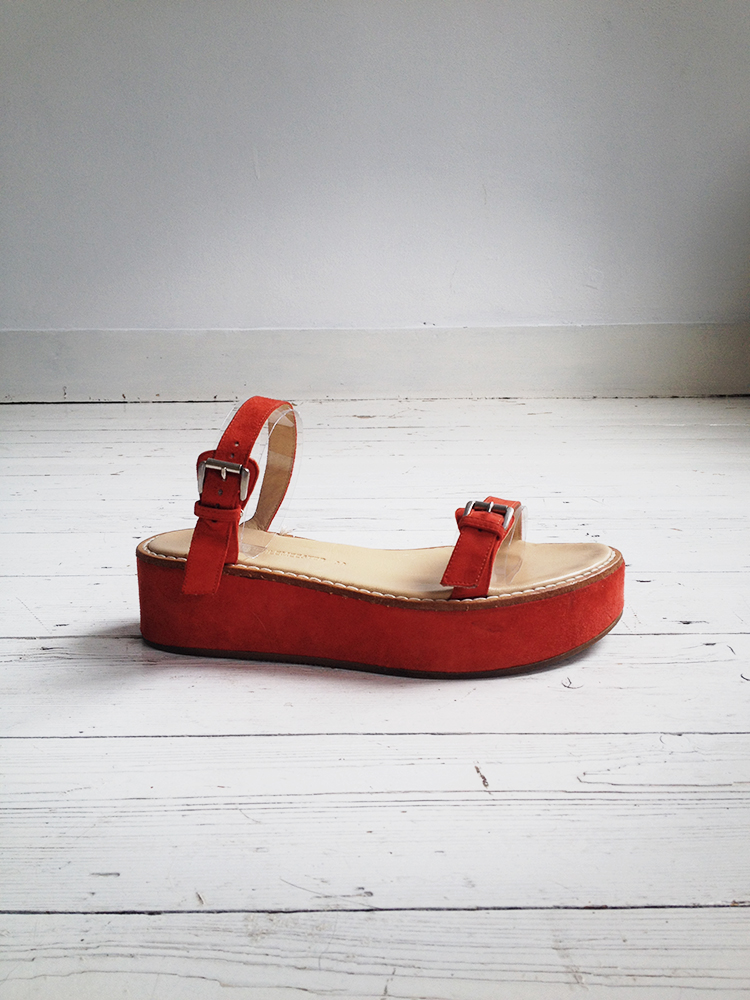 Ann Demeulemeester red flatform sandals (39) — spring 2004 - V A N II T A S