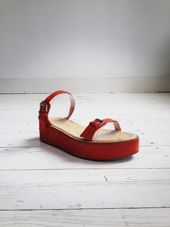 Ann Demeulemeester red flatform sandals (39) — spring 2004