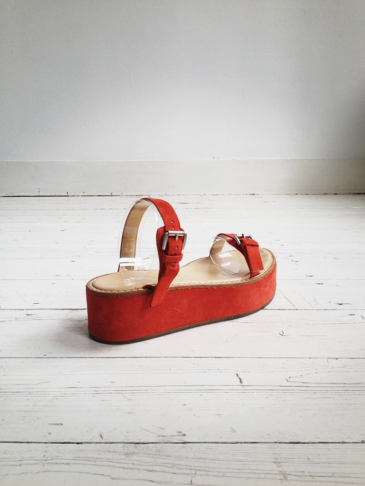 Ann Demeulemeester red flatform sandals (39) — spring 2004 - V A N II T A S