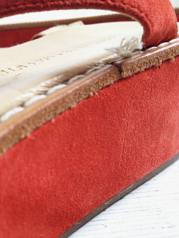 Ann Demeulemeester red flatform sandals (39) spring 2004 8100 copy