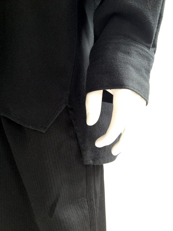 Yohji Yamamoto black jacket with brown trim 1980s 8729