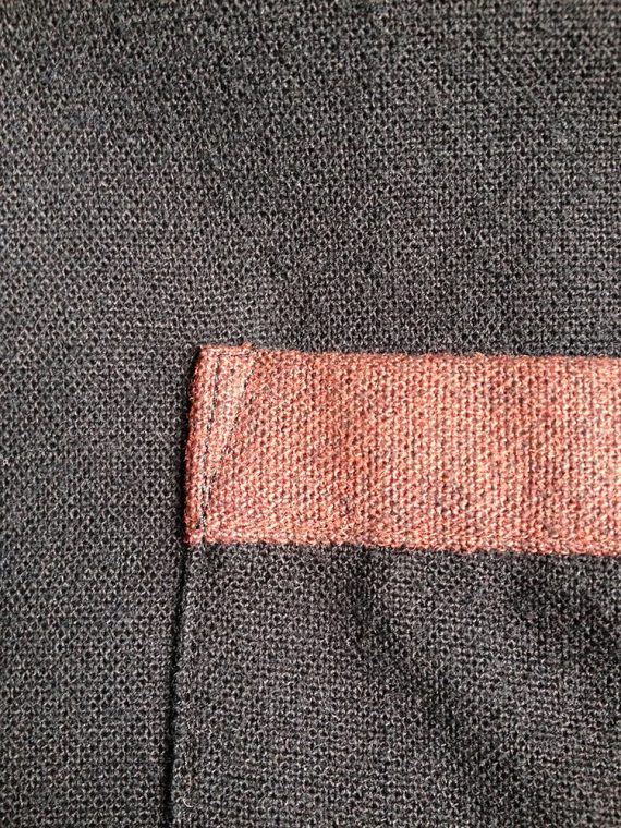 Yohji Yamamoto black jacket with brown trim 1980s 9036