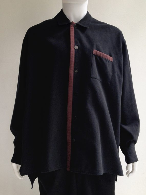 Yohji Yamamoto black jacket with brown trim 1980s top1