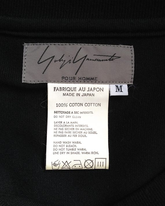 Yohji Yamamoto Pour Homme black jumper with quote — 90s | V A N II T A S