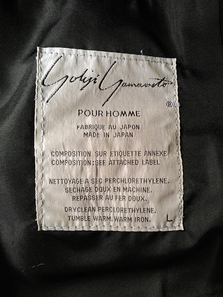Yohji Yamamoto pour Homme black pocket coat — 80s - V A N II T A S