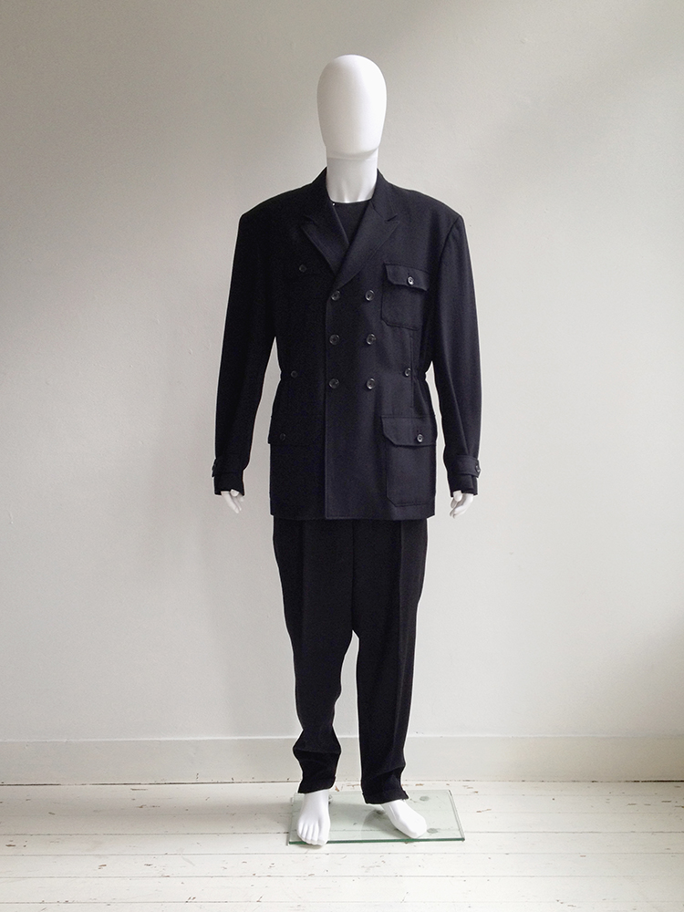 Yohji Yamamoto pour Homme black pocket coat — 80s - V A N II T A S