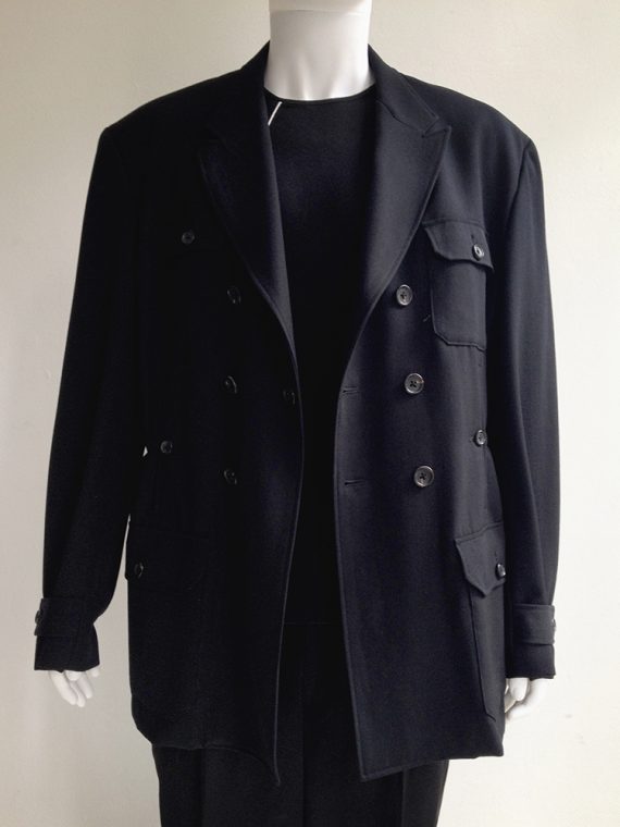 Yohji Yamamoto pour homme black jacket with pockets 1980 top2