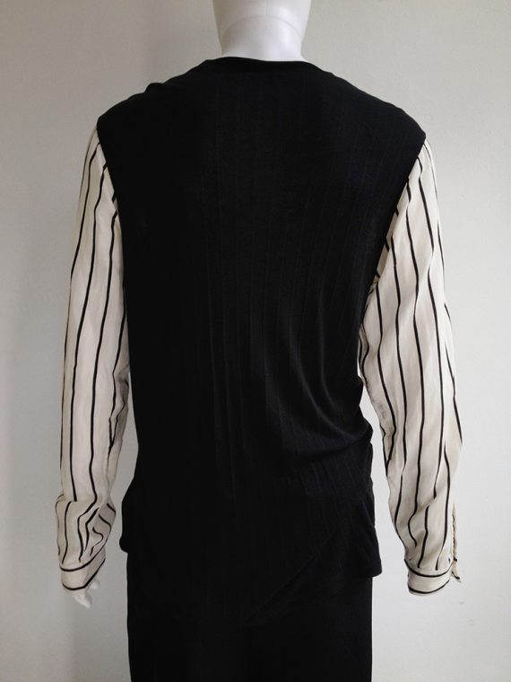 Ann Demeulemeester black top with striped sleeves spring 2007 1668-001