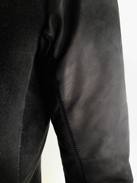 vintage Isaac Sellam Experience black leather hibernatus coat