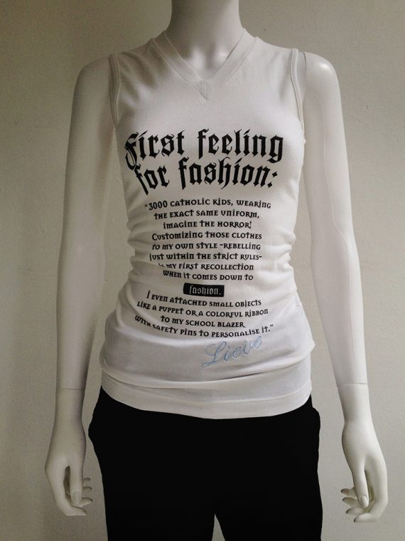 Lieve Van Gorp ‘First feeling for fashion’ t-shirt – spring 1999 3064