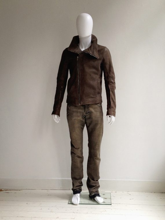 Rick Owens brown Bauhaus leather jacket | shop at vaniitas.com