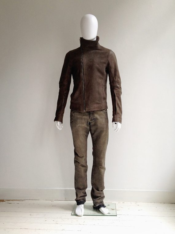 Rick Owens brown Bauhaus leather jacket | shop at vaniitas.com