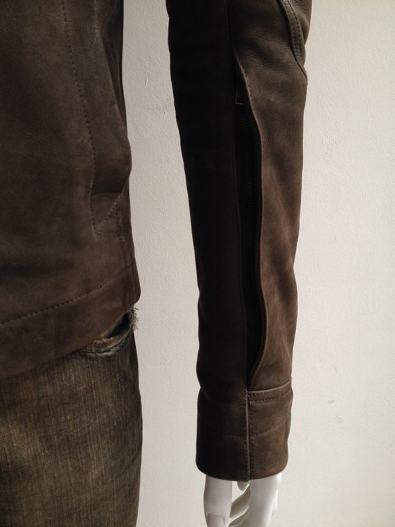 Rick Owens brown Bauhaus leather jacket 2472