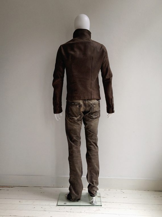 Rick Owens brown Bauhaus leather jacket 2486