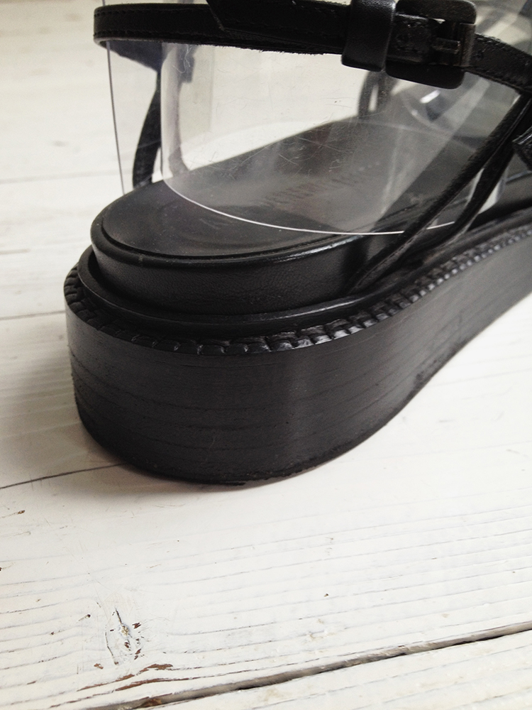 Ann Demeulemeester black flatform multi-strap sandals (40) - V A N