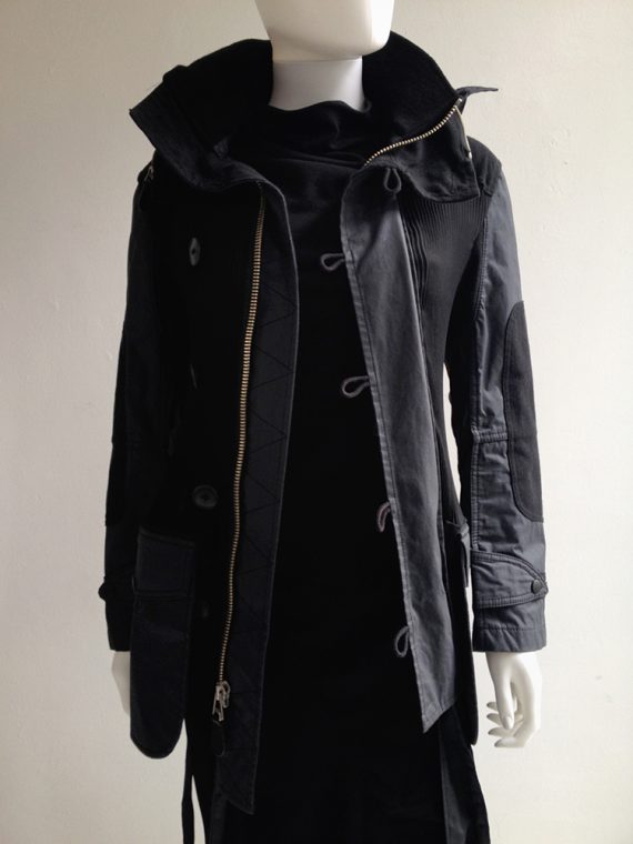 Junya Watanabe blue and black long coat — fall 2010