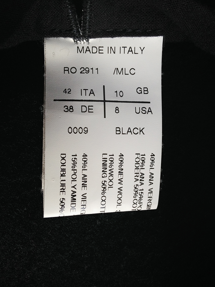 Rick Owens black minimalist coat with leather sleeves — 2011 - V A N II ...