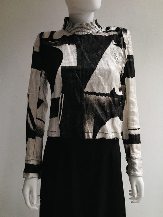 Ann Demeulemeester black and whiten fencing jacket — spring 2011