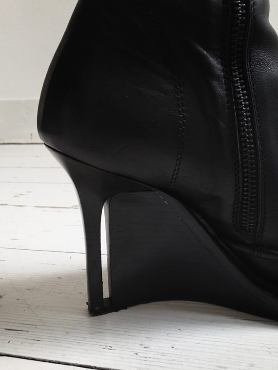 Ann Demeulemeester black slit wedge boots — fall 2010
