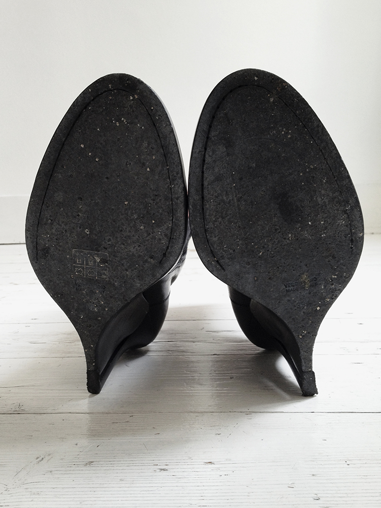 Ann Demeulemeester black slit wedge boots (38.5) — fall 2010 - V A N II ...