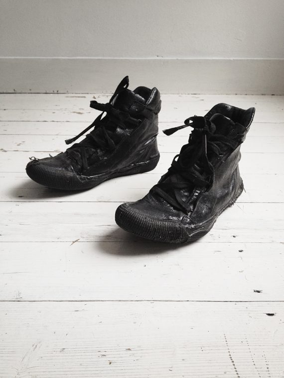 Boris Bidjan Saberi black vinyl coated sneakers