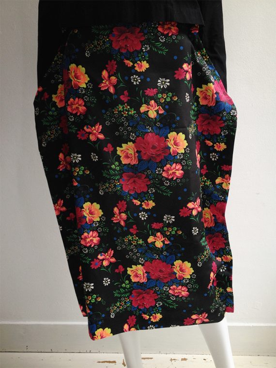 Comme des Garçons floral 2D paperdoll skirt — fall 2012