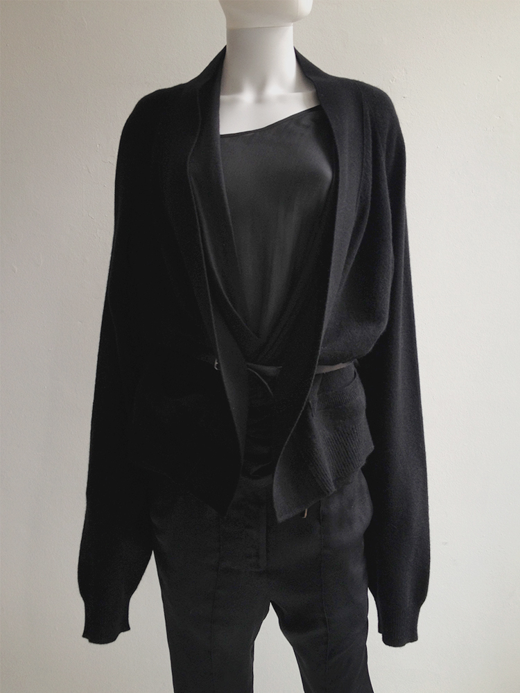 Haider Ackermann black cardigan with silk back panel