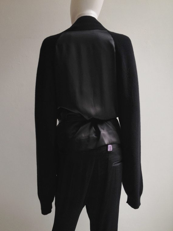 Haider Ackermann black cardigan with silk back panel