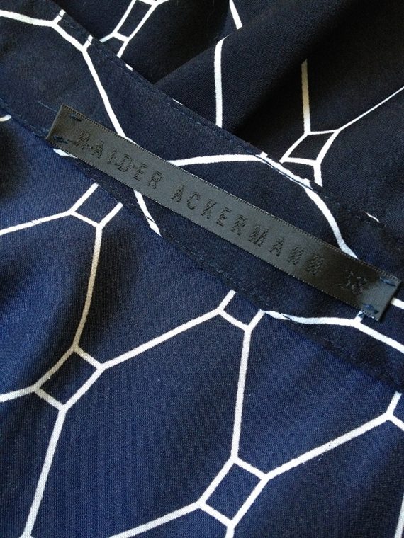 Haider Ackermann blue shirt with white graphic print — spring 2013
