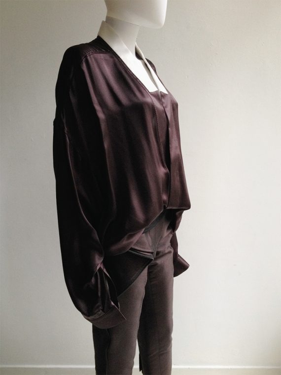 Haider Ackermann purple kimono blouse with white collar — spring 2014