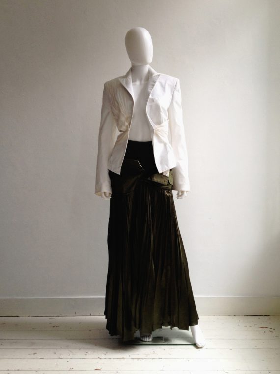 Haider Ackermann white pleated cut-out blazer — spring 2012 | shop at vaniitas.com