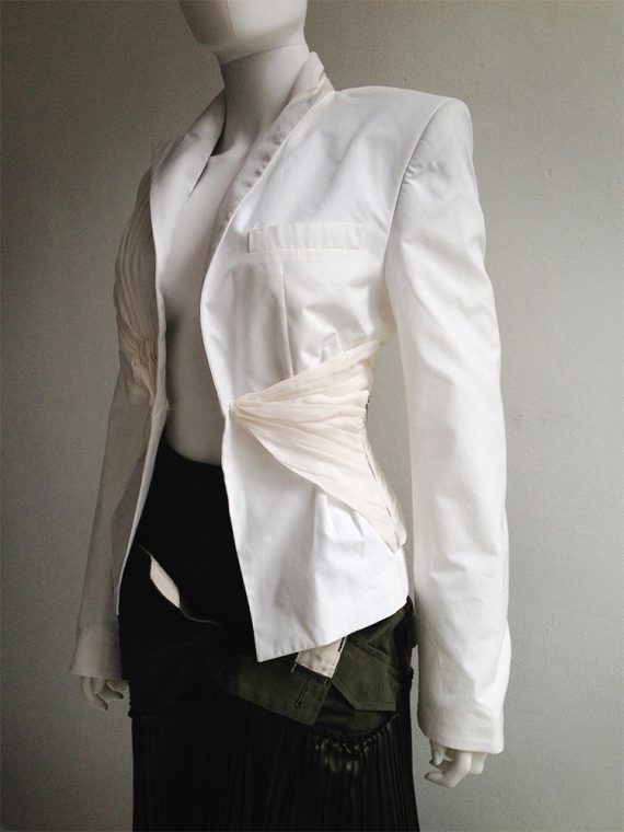 Haider Ackermann white pleated cut-out blazer — spring 2012