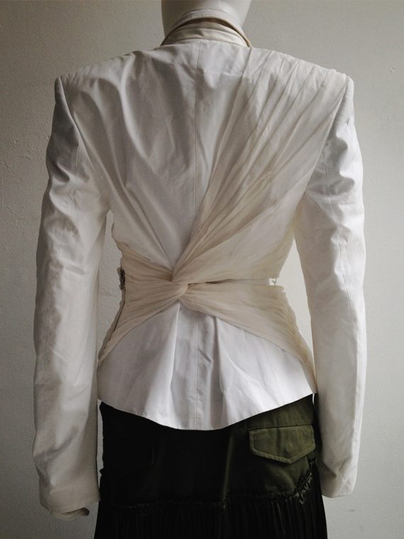 Haider Ackermann white pleated cut-out blazer — spring 2012