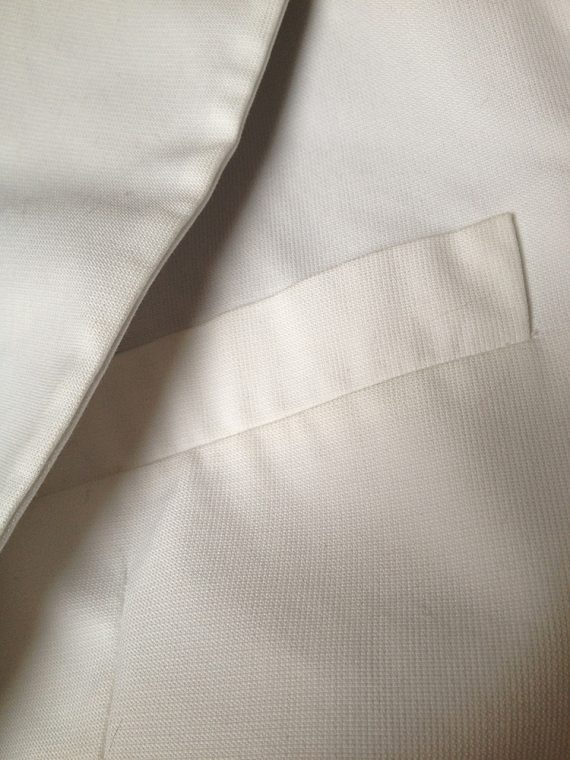 vintage Haider Ackermann white pleated cut-out blazer