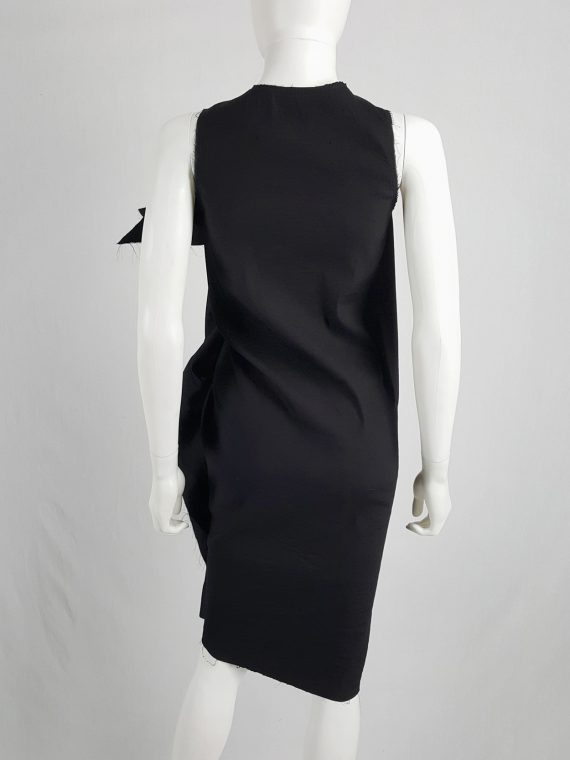 Vaniitas Uma Wang black dress with sculptural front drape spring 2013 145212