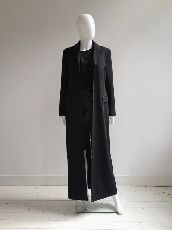 Ann Demeulemeester black maxi coat — 90s