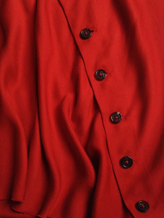 Ann Demeulemeester red asymmetrical button skirt