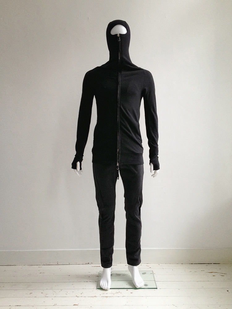 Boris Bidjan Saberi black ninja hoodie — spring 2012 - V A N II T A S