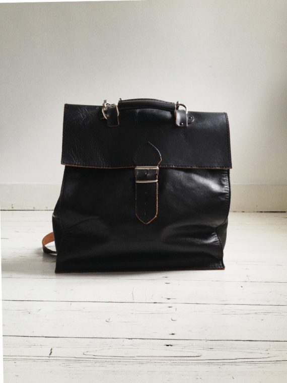 Lieve Van Gorp black leather backpack
