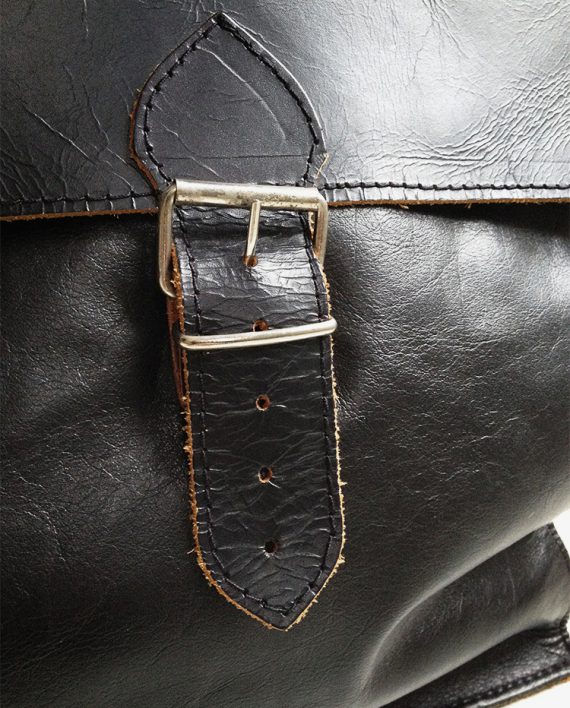 Lieve Van Gorp black leather backpack | V A N II T A S