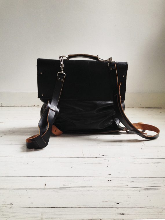 Lieve Van Gorp black leather backpack
