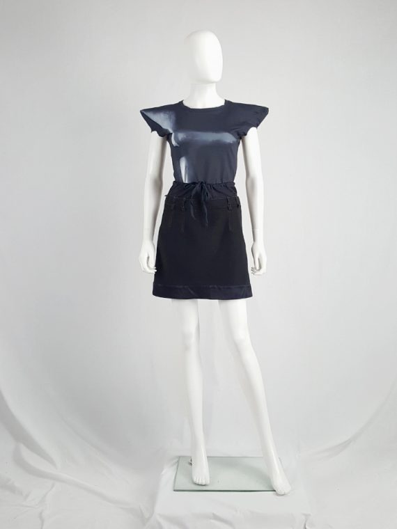 Maison Martin Margiela artisanal black and blue mini skirt 104030