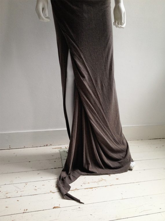 Rick Owens Lilies brown maxi skirt with train 6936