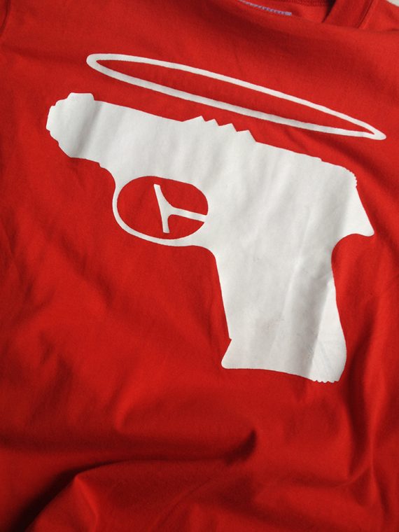 Walter Van Beirendonck WaLT red ‘holy gun’ t-shirt — 1994