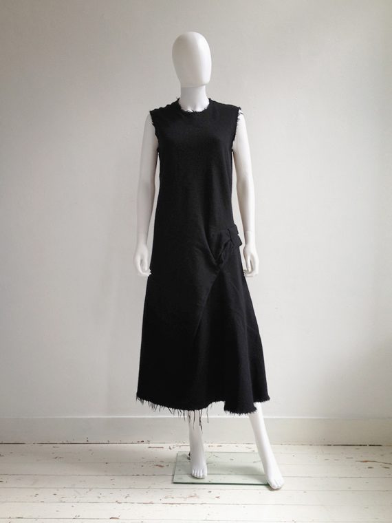 Junya Watanabe black bowtie dress with raw hem runway fall 2003 0652