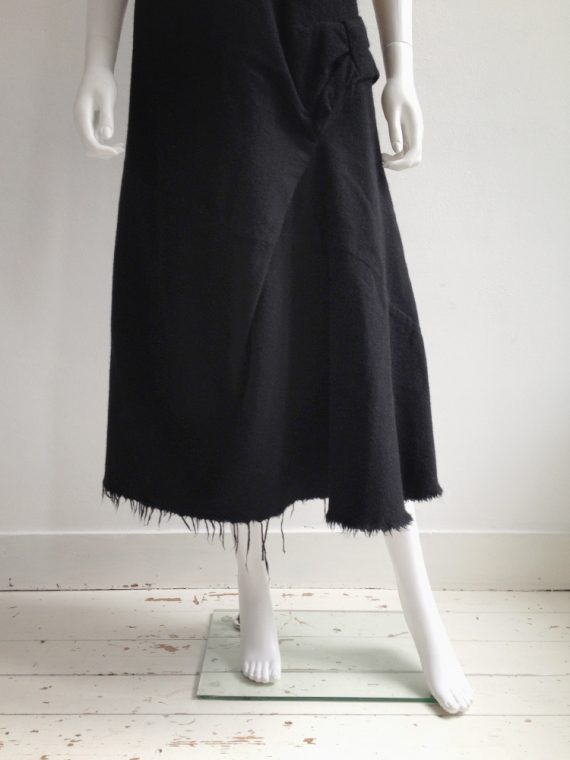 Junya Watanabe black bowtie dress with raw hem runway fall 2003 0668