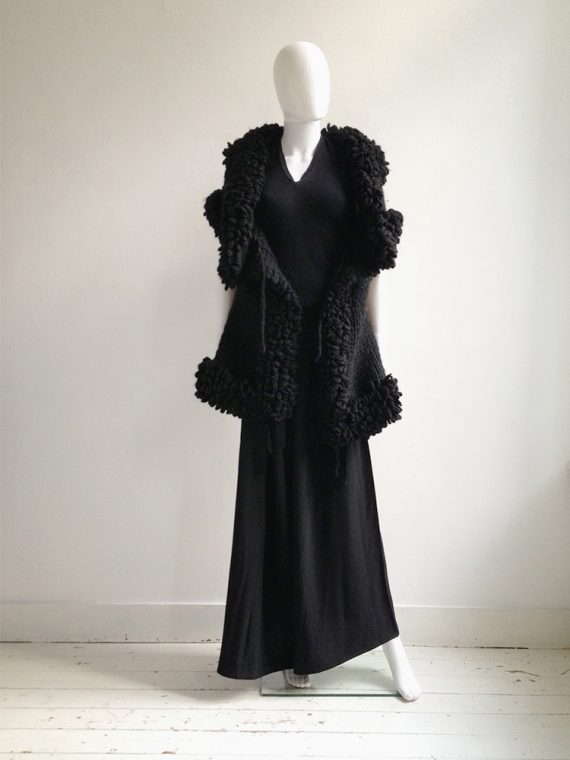 Yohji Yamamoto black 3D knitted cardigan 9572